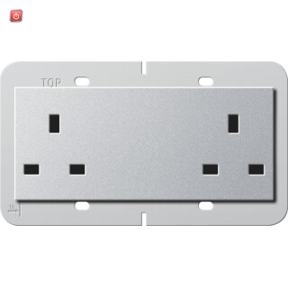 GIR278226 / 2f-Steckd. BS 13 A SH System 55 BS 80 F Alu / EAN 4010337079743