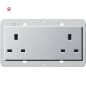 GIR278226 / 2f-Steckd. BS 13 A SH System 55 BS 80 F Alu /...