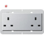 GIR278226 / 2f-Steckd. BS 13 A SH System 55 BS 80 F Alu / EAN 4010337079743