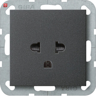 GIR284028 / Steckd. Schutz EURO-US 16 A System 55 Anthrazit / EAN 4010337840282