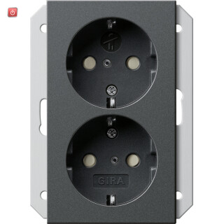 GIR273528 / SCHUKO 2f SH f. UP-Dose 1,5f System 55 Anthrazit / EAN 4010337771364