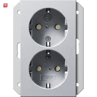 GIR273526 / SCHUKO 2f SH f. UP-Dose 1,5f System 55 F Alu / EAN 4010337000785