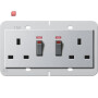 GIR278426 / 2f-Steckd. BS 13 A gesch. Kontroll + SH System 55 BS 80 F Alu / EAN 4010337079873