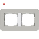 GIR212412 / Abdeckrahmen 2f Gira E3 Grau/Reinweiß /...