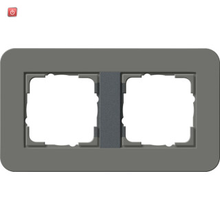 GIR212423 / Abdeckrahmen 2f Gira E3 Dklgrau/Anthrazit / EAN 4010337024095