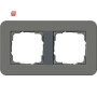 GIR212423 / Abdeckrahmen 2f Gira E3 Dklgrau/Anthrazit / EAN 4010337024095