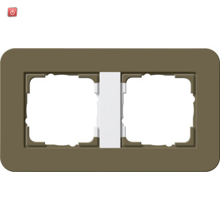 GIR212416 / Abdeckrahmen 2f Gira E3 Umbra/Reinweiß / EAN 4010337024408