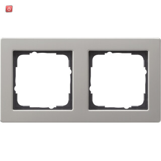 GIR21233 / Abdeckrahmen 2f Gira E2 Edelstahl / EAN 4010337019800