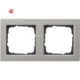 GIR21233 / Abdeckrahmen 2f Gira E2 Edelstahl / EAN 4010337019800