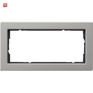 GIR100233 / Abdeckrahmen 2f o.M. Gira E2 Edelstahl / EAN 4010337019848