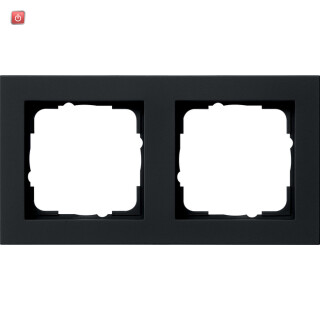 GIR21209 / Abdeckrahmen 2f Gira E2 Schwarz m / EAN 4010337036760