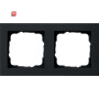 GIR21209 / Abdeckrahmen 2f Gira E2 Schwarz m / EAN 4010337036760
