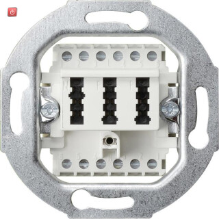 GIR3202 / TAE-Anschlussdose TAE 2 x 6/6 NFF Einsatz Weiß / EAN 4010337034599