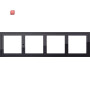 GIR131405 / Montageadapter 4f Gira E2 Schwarz / EAN 4010337072942