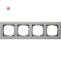 GIR214335 / Abdeckrahmen 4f flach Gira E2 Edelstahl / EAN 4010337019886