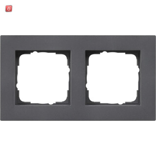 GIR212235 / Abdeckrahmen 2f flach Gira E2 Anthrazit / EAN 4010337021285