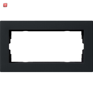 GIR1002095 / Abdeckrahmen 2f o.M. flach Gira E2 Schwarz m / EAN 4010337036791