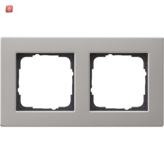 GIR212335 / Abdeckrahmen 2f flach Gira E2 Edelstahl / EAN 4010337019862