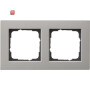 GIR212335 / Abdeckrahmen 2f flach Gira E2 Edelstahl / EAN 4010337019862