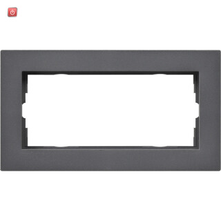 GIR1002235 / Abdeckrahmen 2f o.M. flach Gira E2 Anthrazit / EAN 4010337021315