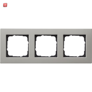 GIR213335 / Abdeckrahmen 3f flach Gira E2 Edelstahl / EAN 4010337019879