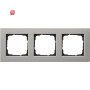 GIR213335 / Abdeckrahmen 3f flach Gira E2 Edelstahl / EAN 4010337019879