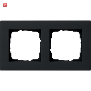 GIR212095 / Abdeckrahmen 2f flach Gira E2 Schwarz m / EAN 4010337036777