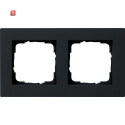 GIR212095 / Abdeckrahmen 2f flach Gira E2 Schwarz m / EAN...