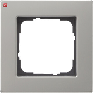 GIR211335 / Abdeckrahmen 1f flach Gira E2 Edelstahl / EAN 4010337019855