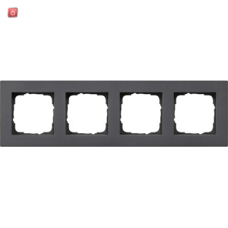 GIR214235 / Abdeckrahmen 4f flach Gira E2 Anthrazit / EAN 4010337021308