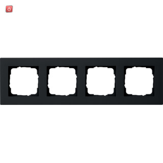 GIR214095 / Abdeckrahmen 4f flach Gira E2 Schwarz m / EAN 4010337036876