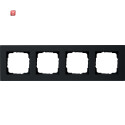 GIR214095 / Abdeckrahmen 4f flach Gira E2 Schwarz m / EAN...