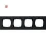GIR214095 / Abdeckrahmen 4f flach Gira E2 Schwarz m / EAN 4010337036876