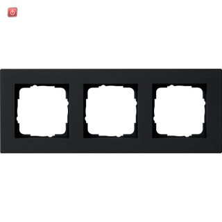 GIR213095 / Abdeckrahmen 3f flach Gira E2 Schwarz m / EAN 4010337036838