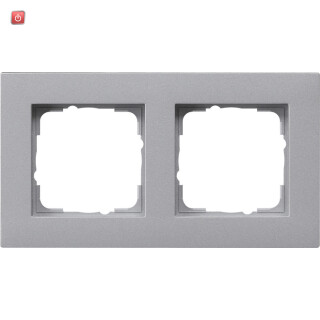 GIR212255 / Abdeckrahmen 2f flach Gira E2 F Alu / EAN 4010337021339