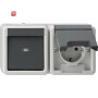 GIR17730 / Kombi AusWe/SCHUKO waager. KD WG AP Grau / EAN 4010337177302