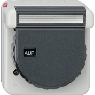 GIR44031 / Steckdose, grau, Aufputz AP, 1 Fach, IP66 / EAN 4010337440314