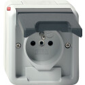 GIR48530 / Steckdose, grau, Aufputz AP, 1 Fach, IP44 /...