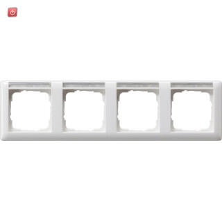GIR109403 / Rahmen 4-fach waagerecht mit Schriftfeld Standard 55 reinweiss glanz / EAN 4010337094036