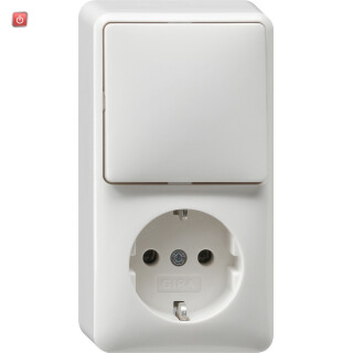 GIR17613 / SCHUKO/Wechselschalter Aufputz reinweiss / EAN 4010337176138