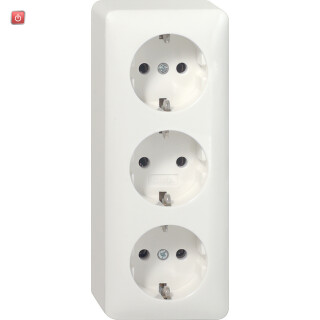 GIR78913 / Steckdose, weiß, Aufputz AP, 3 Fach, IP20 / EAN 4010337789130
