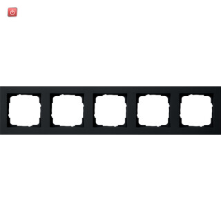 GIR21509 / Abdeckrahmen 5f Gira E2 Schwarz m / EAN 4010337036906