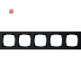 GIR21509 / Abdeckrahmen 5f Gira E2 Schwarz m / EAN 4010337036906