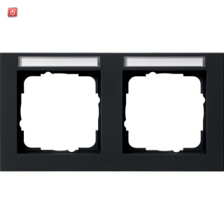 GIR109209 / Abdeckrahmen 2f waager. BSF Gira E2 Schwarz m / EAN 4010337036814