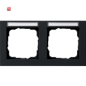 GIR109209 / Abdeckrahmen 2f waager. BSF Gira E2 Schwarz m...