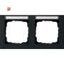 GIR109209 / Abdeckrahmen 2f waager. BSF Gira E2 Schwarz m / EAN 4010337036814