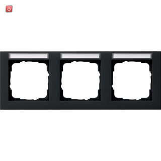 GIR109309 / Abdeckrahmen 3f waager. BSF Gira E2 Schwarz m / EAN 4010337036852