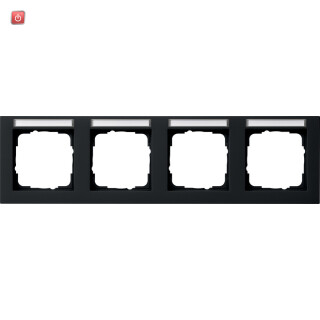 GIR109409 / Abdeckrahmen 4f waager. BSF Gira E2 Schwarz m / EAN 4010337036890