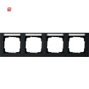 GIR109409 / Abdeckrahmen 4f waager. BSF Gira E2 Schwarz m...