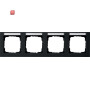 GIR109409 / Abdeckrahmen 4f waager. BSF Gira E2 Schwarz m / EAN 4010337036890